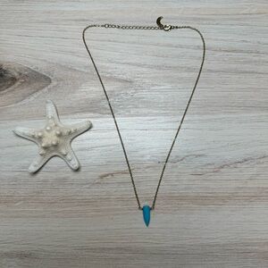 Handmaid Turquoise Bead Gold Necklace
